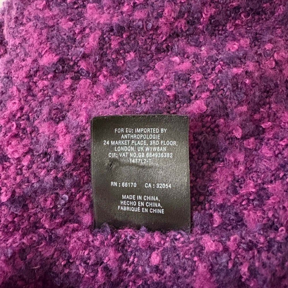 Anthropologie‎ Purple Pink Textured Large Cowl Scarf - Picture 7 of 7